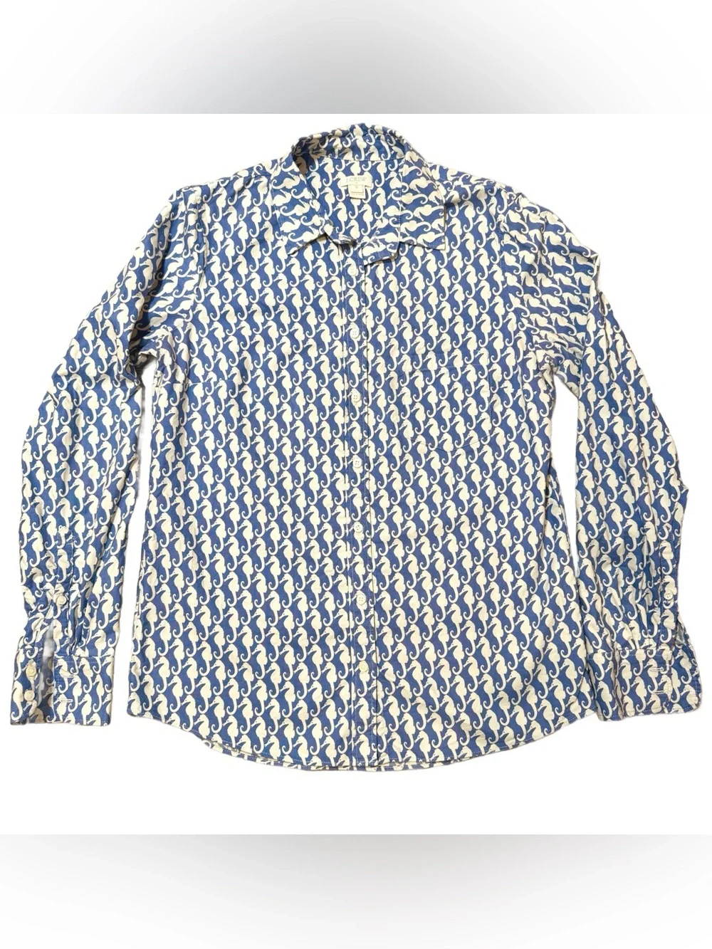 J. Crew Seahorse Print Women’s Button-Down Size Small